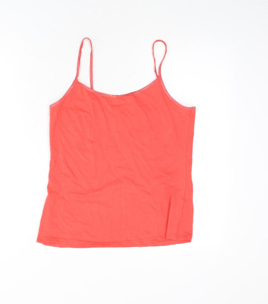 M&Co Womens Pink Cotton Camisole Tank Size 14 Scoop Neck
