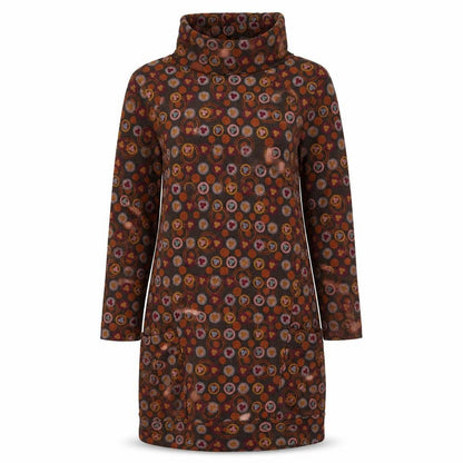 Ameri Womens Multicoloured Geometric Polyester Jumper Dress Size S High Neck Pullover