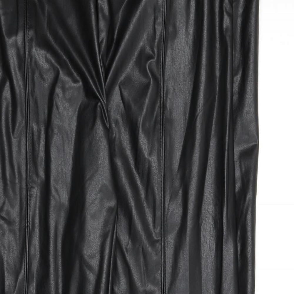 marks Womens Black Polyester Capri Leggings Size 16 L24 in - Short Length, Faux Leather
