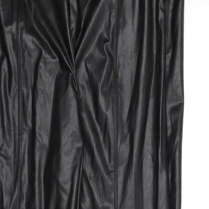 marks Womens Black Polyester Capri Leggings Size 16 L24 in - Short Length, Faux Leather