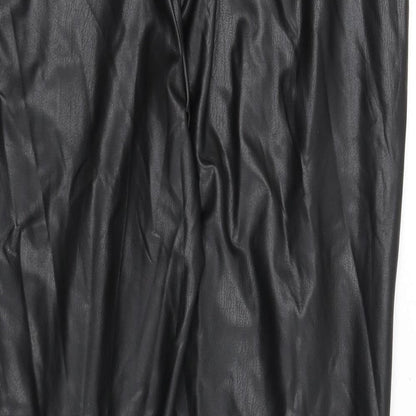marks Womens Black Polyester Capri Leggings Size 16 L24 in - Short Length, Faux Leather