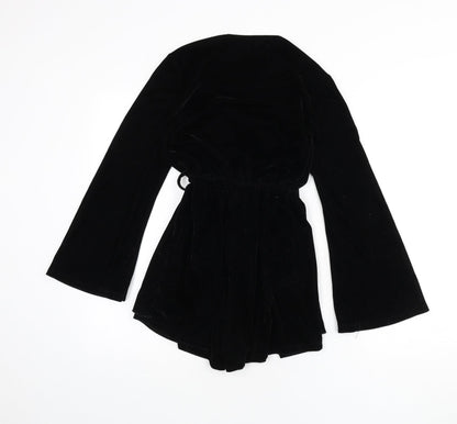 Boohoo Womens Black Polyester Romper One-Piece Size 6 L3 in Pullover