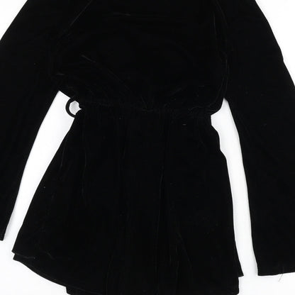 Boohoo Womens Black Polyester Romper One-Piece Size 6 L3 in Pullover