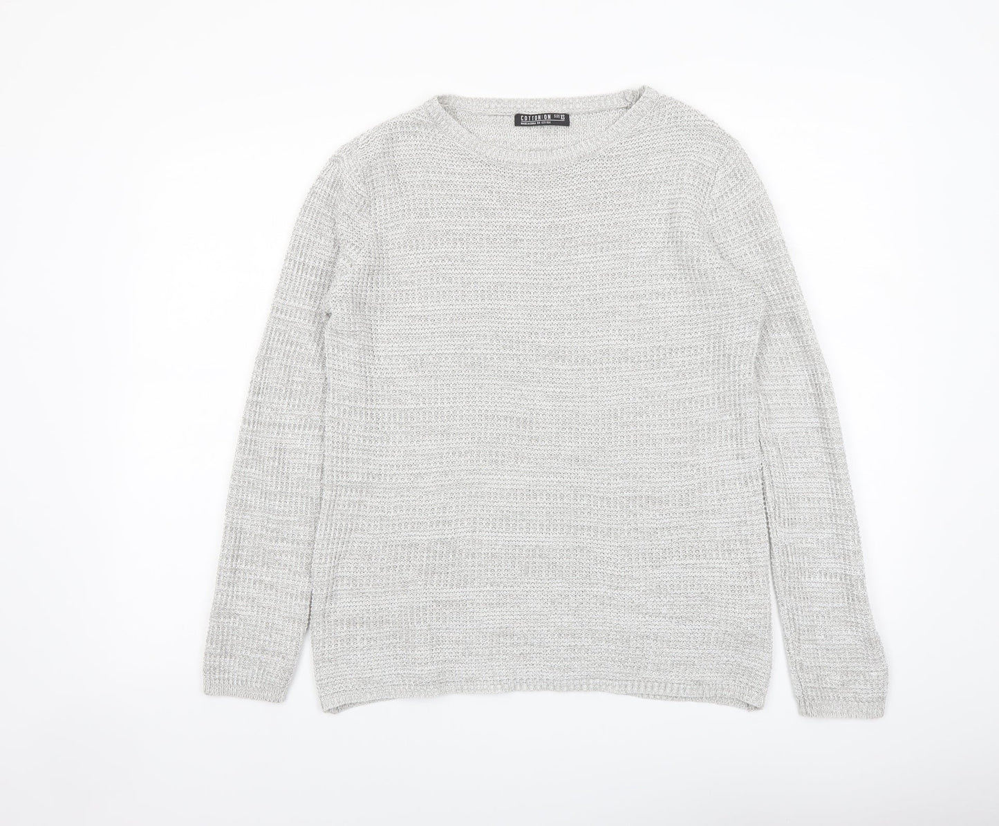 Cotton On Womens Grey Round Neck Acrylic Pullover Jumper Size XS