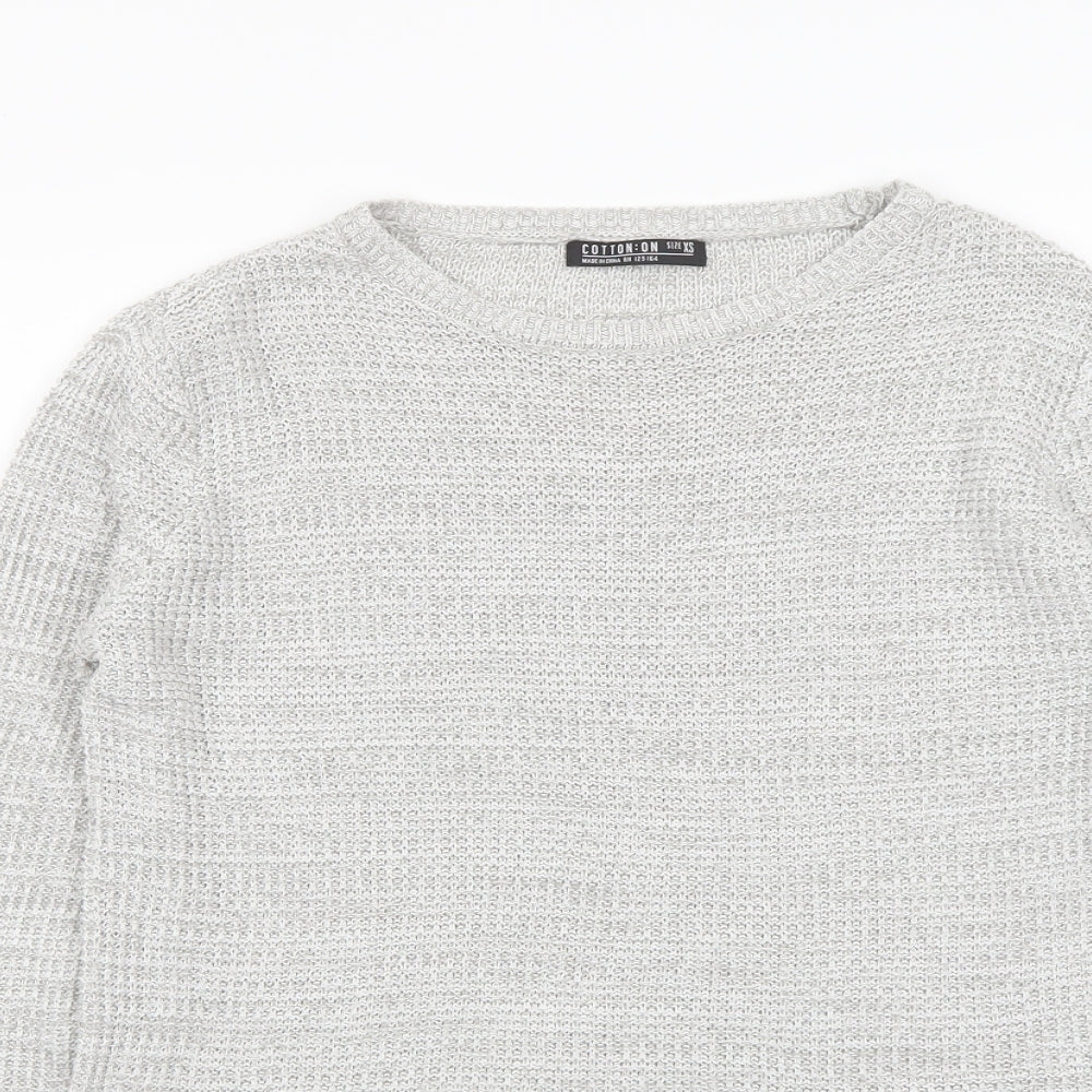 Cotton On Womens Grey Round Neck Acrylic Pullover Jumper Size XS