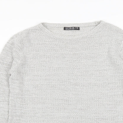 Cotton On Womens Grey Round Neck Acrylic Pullover Jumper Size XS