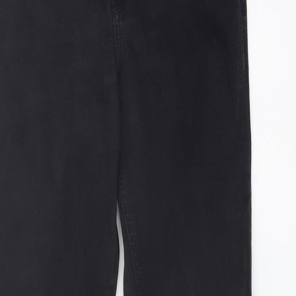 Topshop Womens Black Cotton Skinny Jeans Size 26 in L30 in Regular Button