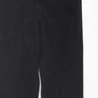 Topshop Womens Black Cotton Skinny Jeans Size 26 in L30 in Regular Button
