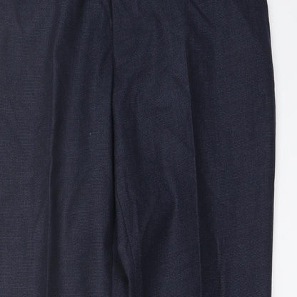 Moss 1851 Mens Beige Wool Trousers Size 32 in L30 in Regular Button