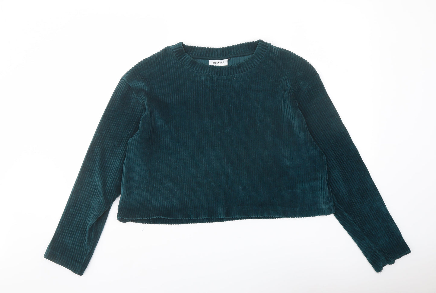 Womens UK Size S Weekday Green Basic Blouse