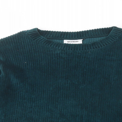 Womens UK Size S Weekday Green Basic Blouse