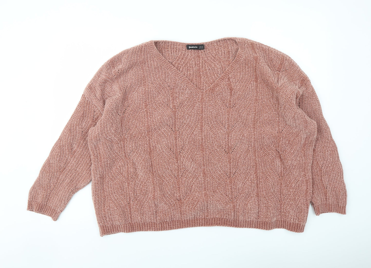Womens UK Size M Stradivarius Pink Pullover Jumper