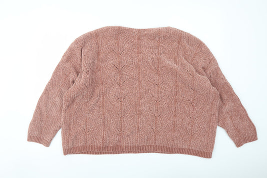 Womens UK Size M Stradivarius Pink Pullover Jumper