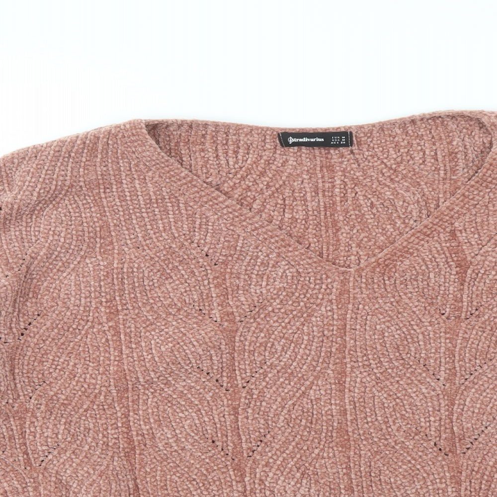Womens UK Size M Stradivarius Pink Pullover Jumper