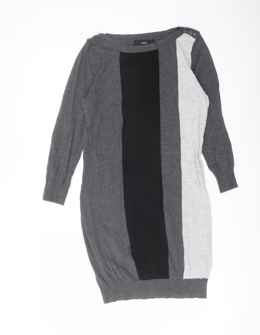 Womens UK Size 8 NEXT Grey Tunic Jumper