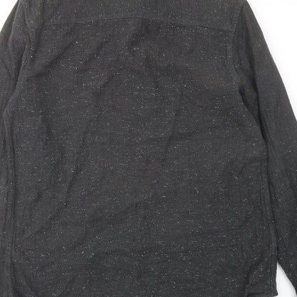 Topman Mens Grey Cotton Button-Up Size M Collared Button