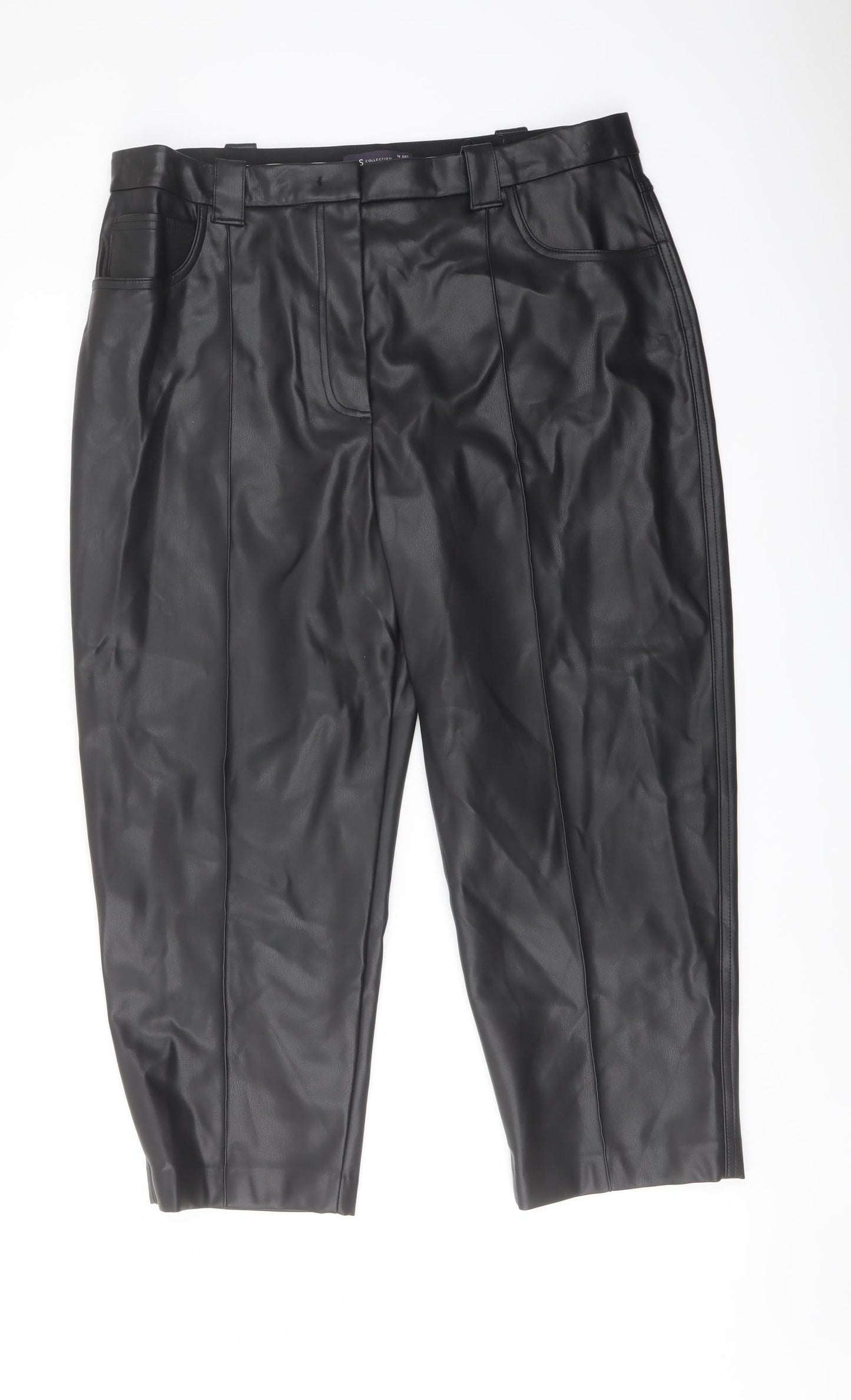 Womens UK Size 18 Marks and Spencer Regular Fit  Black Trousers