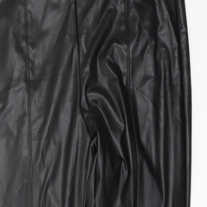 Marks and Spencer Womens Black Polyester Trousers Size 18 L25 in Regular