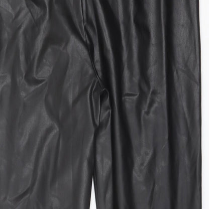 Marks and Spencer Womens Black Polyester Trousers Size 18 L25 in Regular