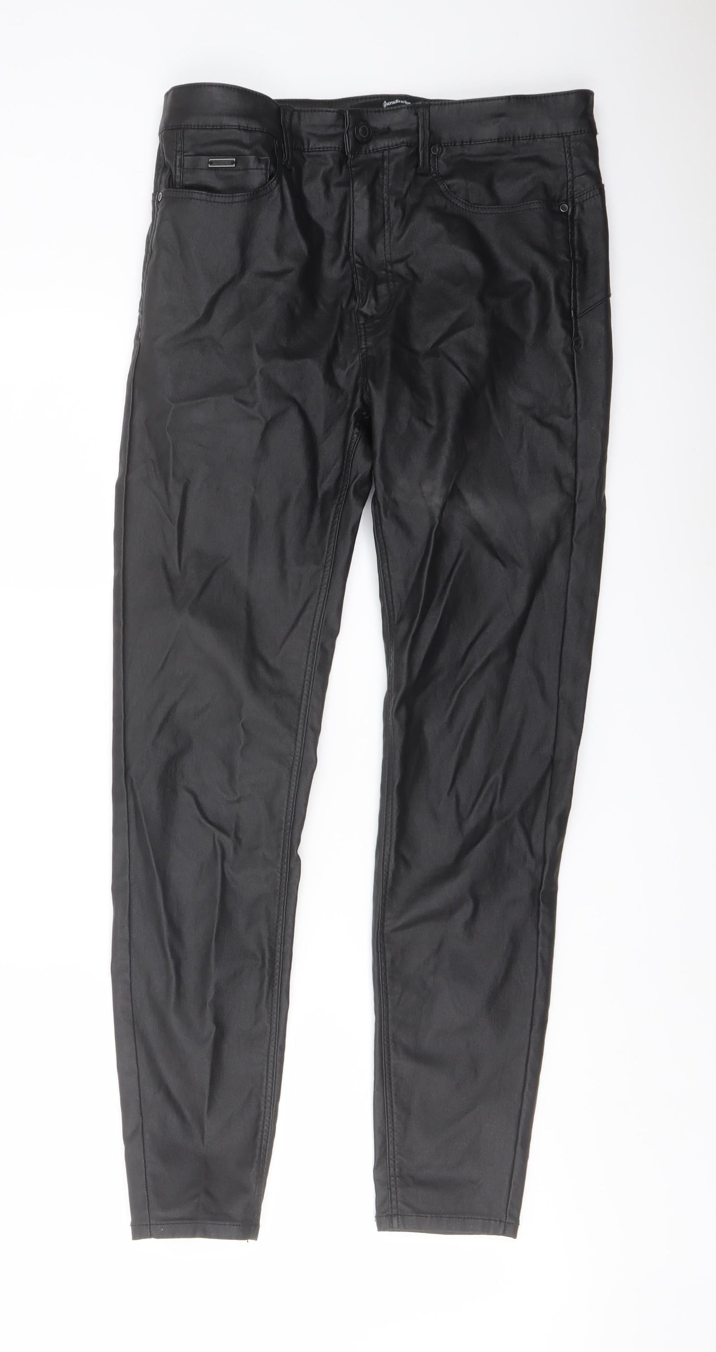 Womens UK Size 12 Stradivarius Regular Fit Jegging Black Trousers