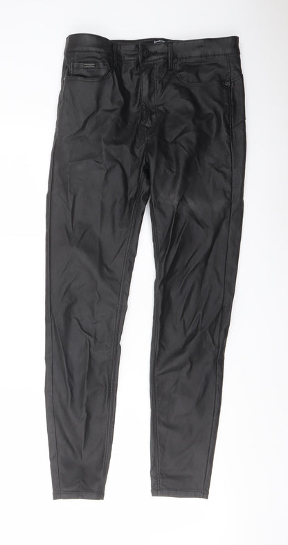Womens UK Size 12 Stradivarius Regular Fit Jegging Black Trousers