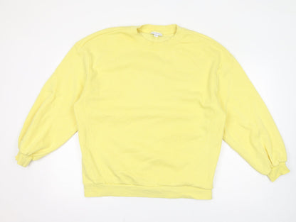 Topshop Womens Yellow Cotton Pullover Sweatshirt Size S Pullover