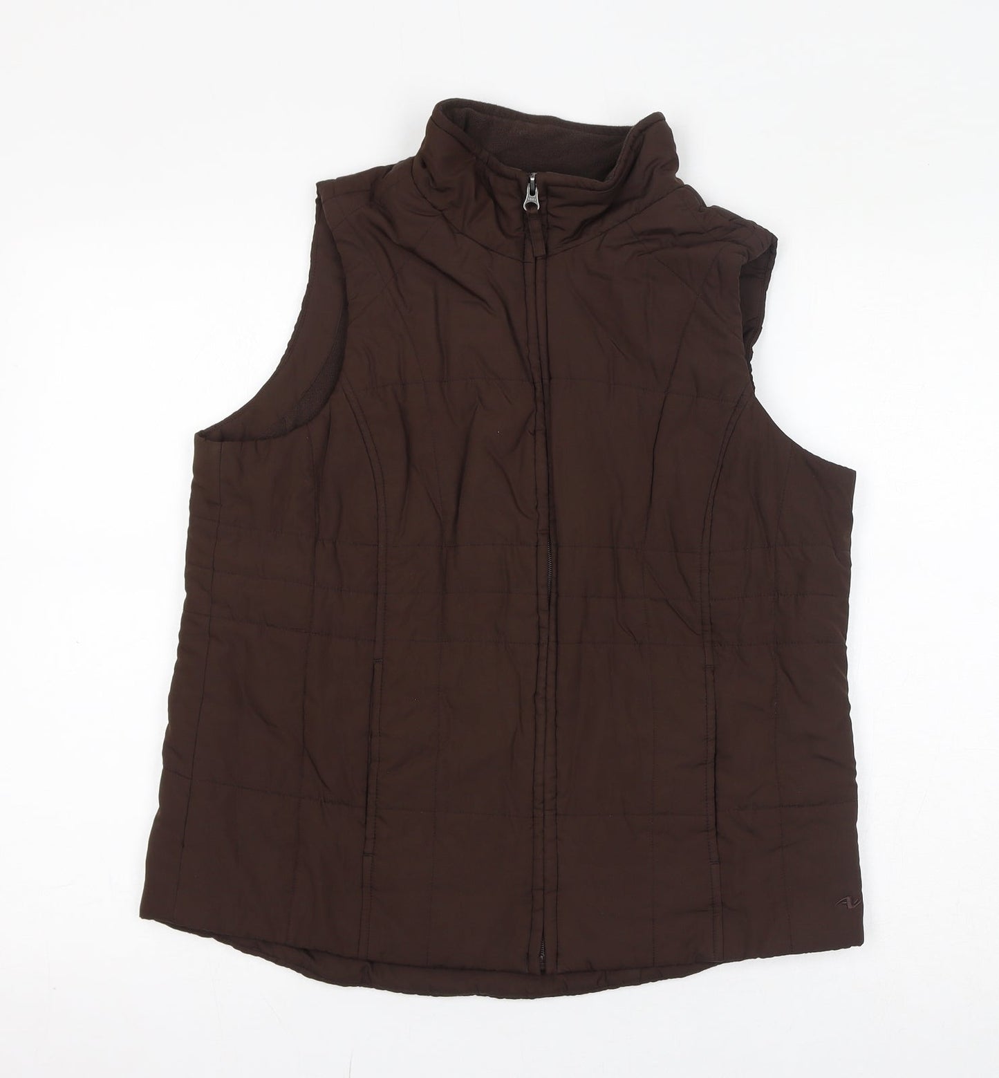 Athletic Works Womens Brown Gilet Jacket Size 8 Zip - Size 8-10, Fleece Lined