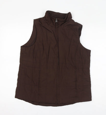 Athletic Works Womens Brown Gilet Jacket Size 8 Zip - Size 8-10, Fleece Lined