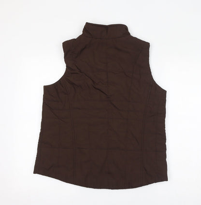 Athletic Works Womens Brown Gilet Jacket Size 8 Zip - Size 8-10, Fleece Lined