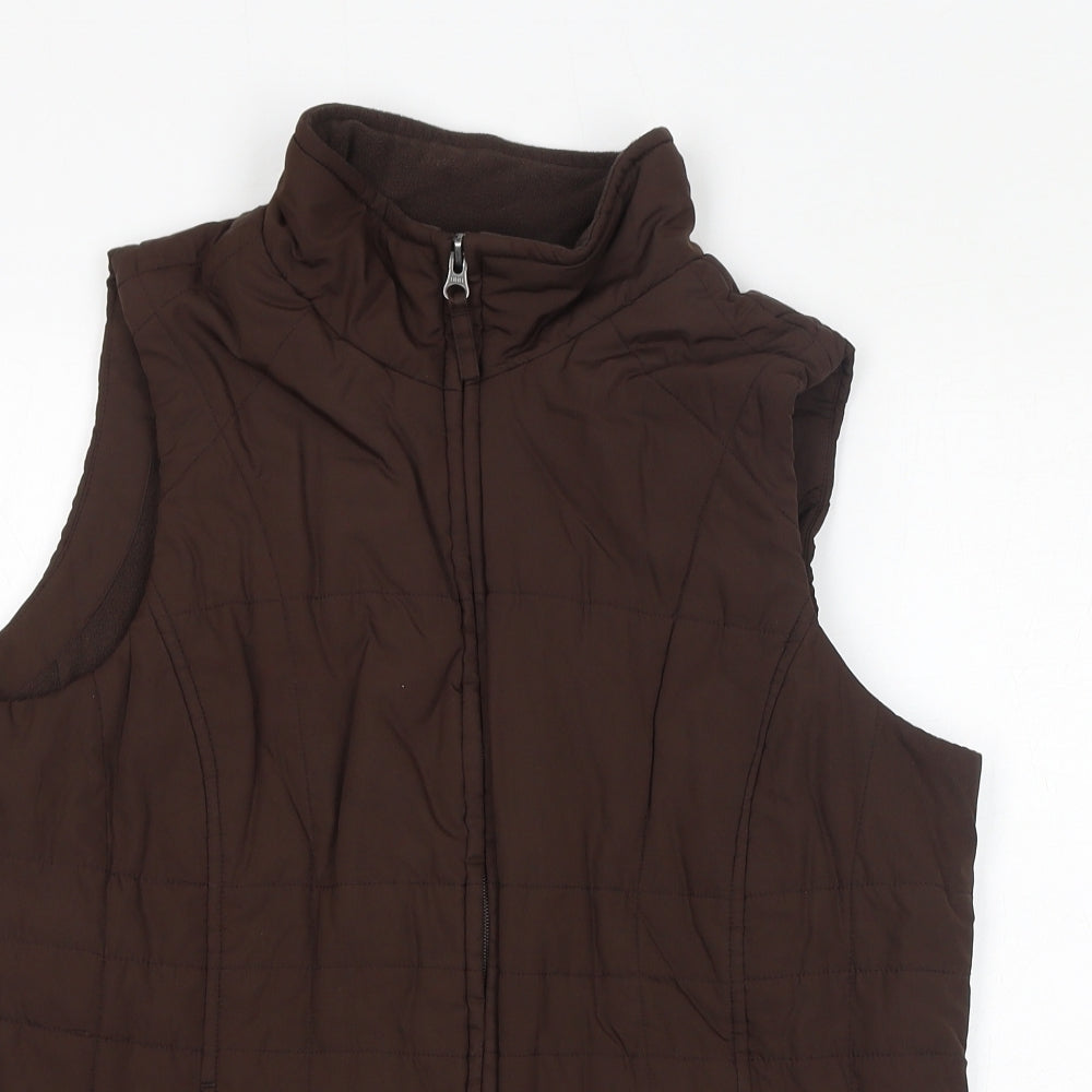 Athletic Works Womens Brown Gilet Jacket Size 8 Zip - Size 8-10, Fleece Lined