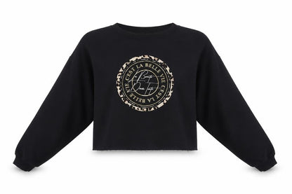 River Island Womens Black Polyester Pullover Sweatshirt Size M Pullover - La Beaute Dans Toute, Cropped