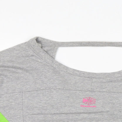 Reebok Womens Grey Colourblock Cotton Pullover Sweatshirt Size 8 Pullover - Size 8-10