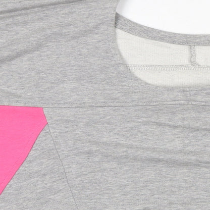 Reebok Womens Grey Colourblock Cotton Pullover Sweatshirt Size 8 Pullover - Size 8-10