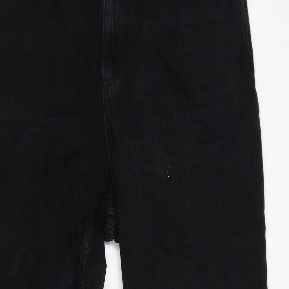 Monki Womens Black Cotton Straight Jeans Size 38 in L30 in Regular Zip