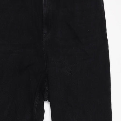 Monki Womens Black Cotton Straight Jeans Size 38 in L30 in Regular Zip