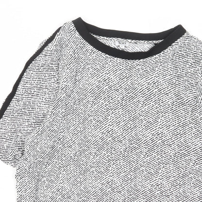Lilley & Skinner Womens White Animal Print Viscose Basic T-Shirt Size 12 Crew Neck