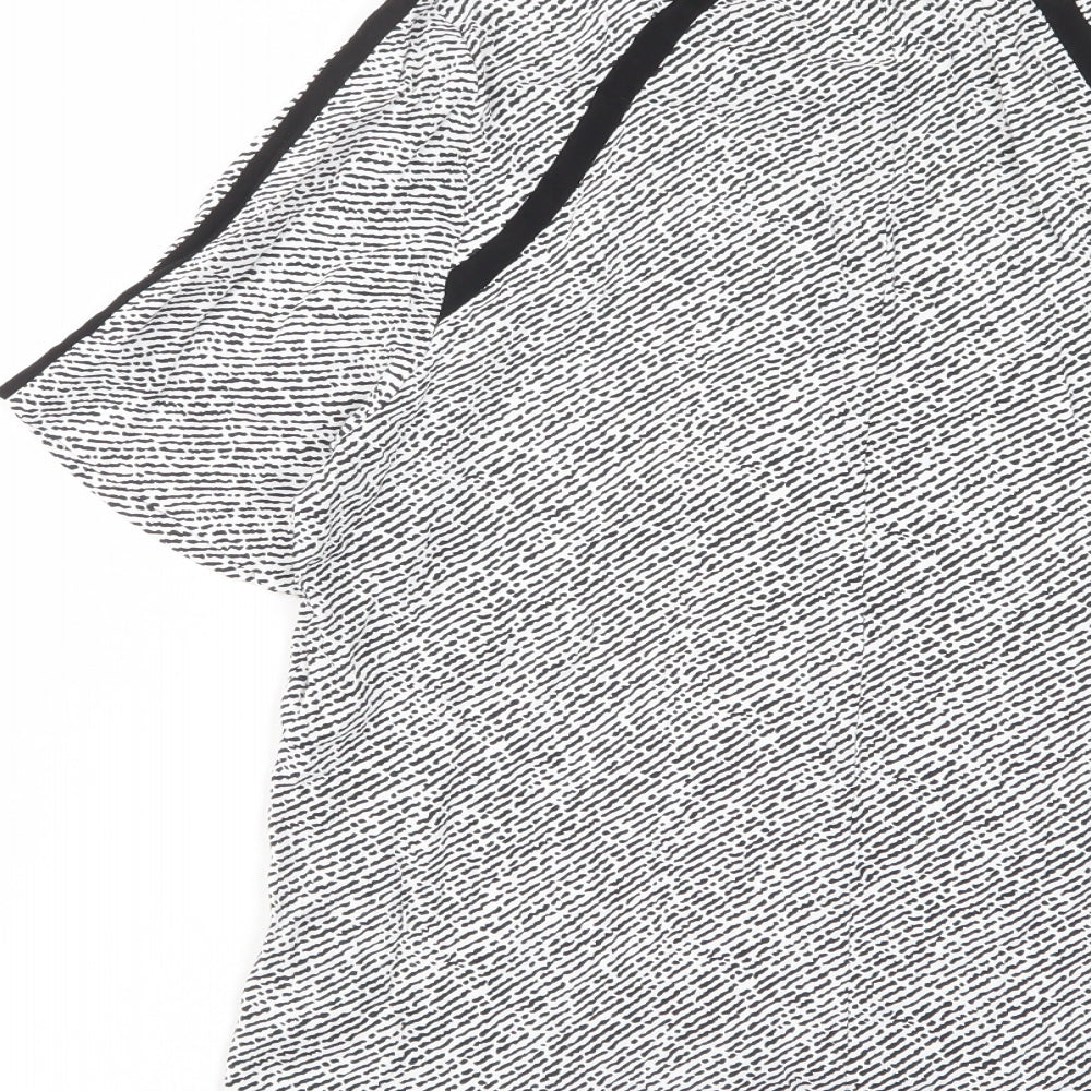 Lilley & Skinner Womens White Animal Print Viscose Basic T-Shirt Size 12 Crew Neck