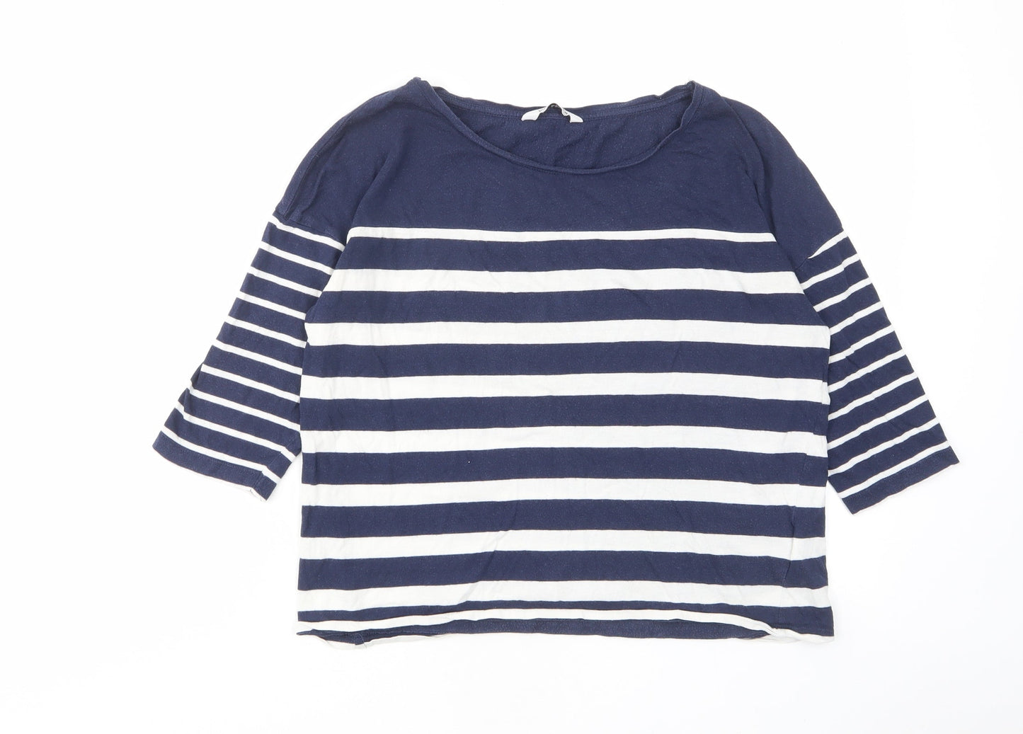 Womens UK Size S Pull&Bear Blue Basic T-Shirt