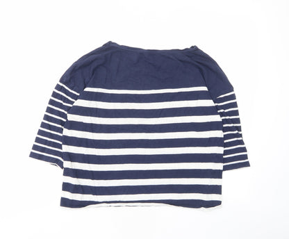 Womens UK Size S Pull&Bear Blue Basic T-Shirt