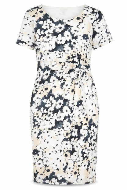 Country Casuals Womens Multicoloured Floral Polyester A-Line Size XL Scoop Neck Pullover - Pleated