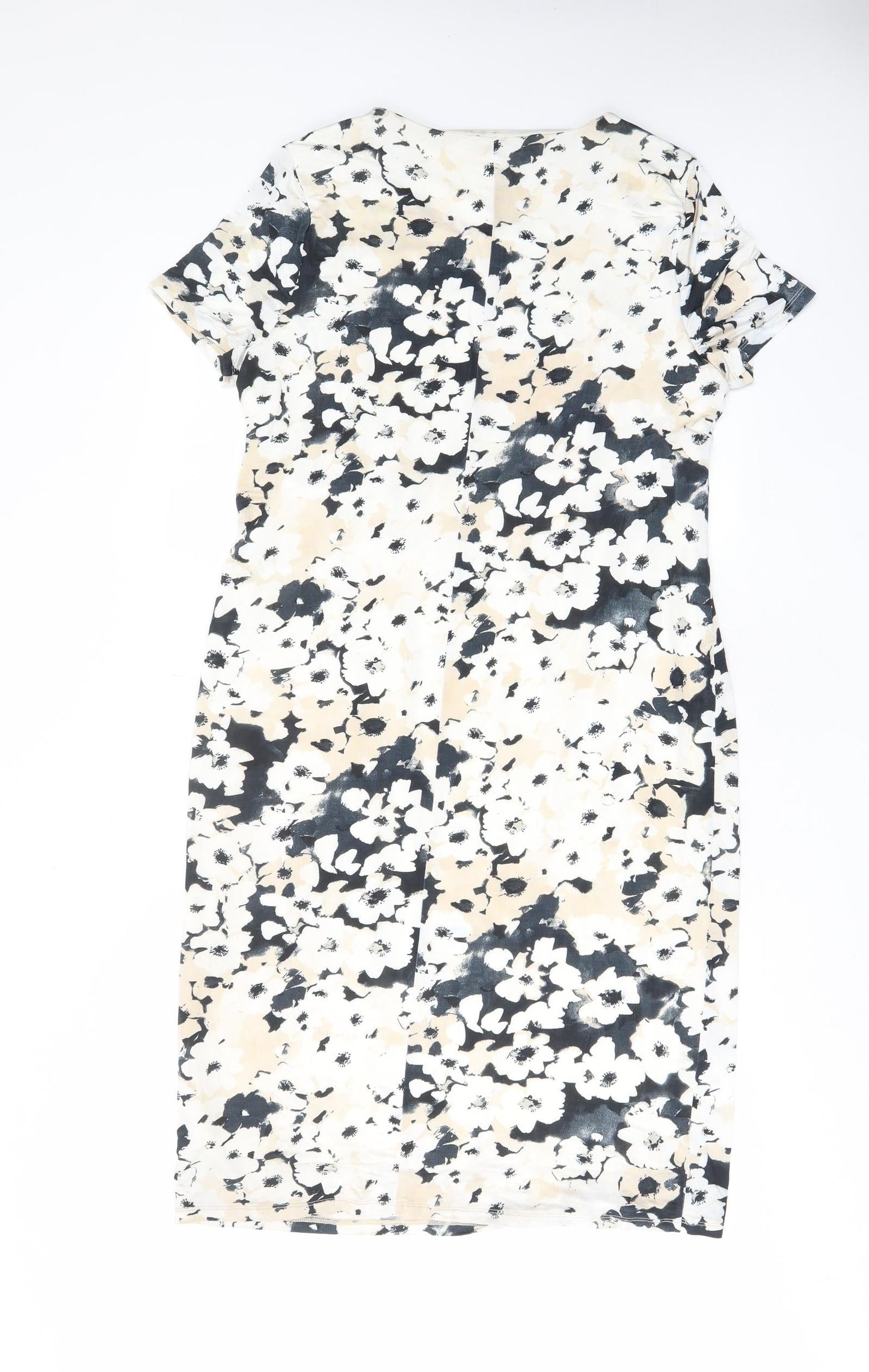 Cc Womens Multicoloured Floral Polyester A-Line Size XL Scoop Neck Pullover - Pleated