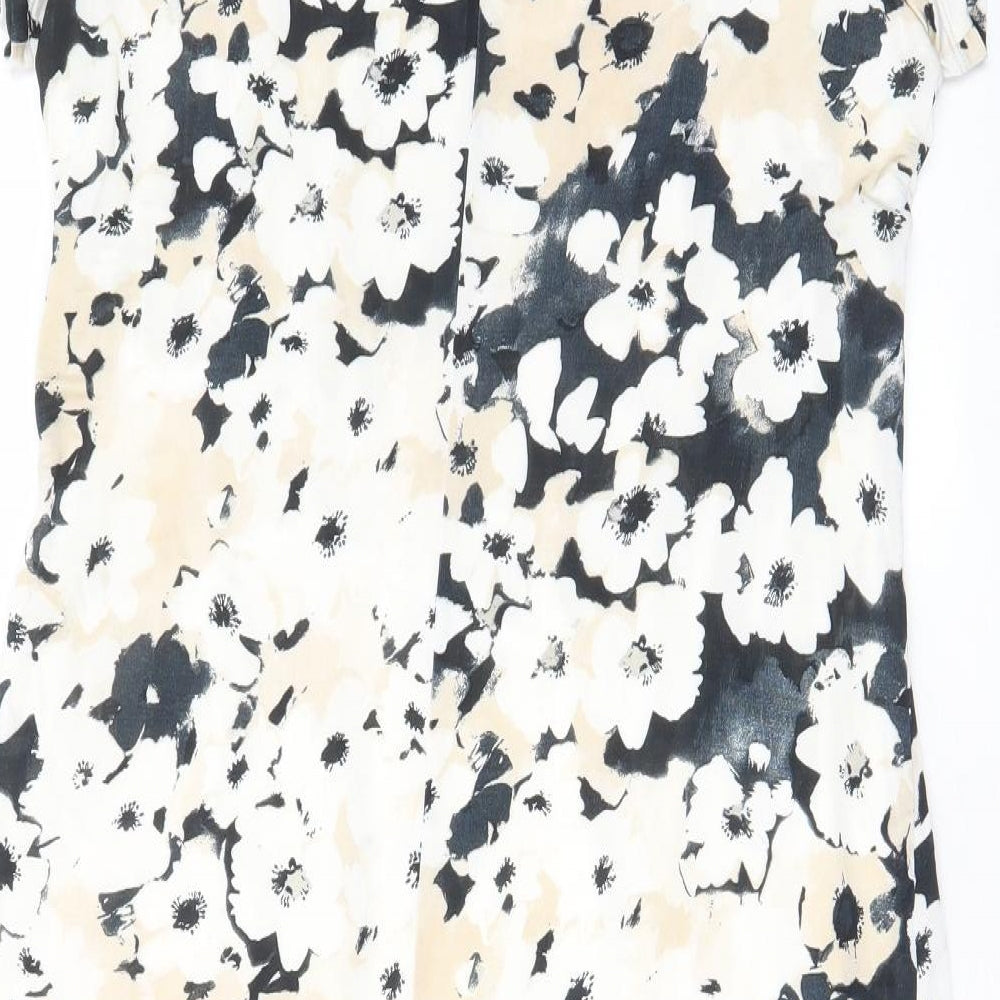 Cc Womens Multicoloured Floral Polyester A-Line Size XL Scoop Neck Pullover - Pleated