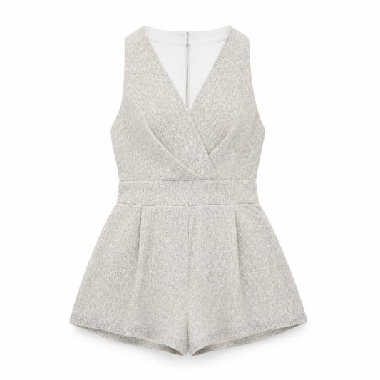 Womens UK Size S Love One-Piece Beige Playsuit