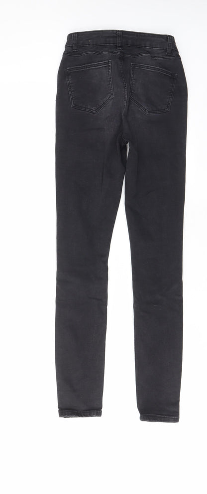 Denim & Co. Womens Grey Cotton Skinny Jeans Size 4 L28 in Regular Zip - Pockets
