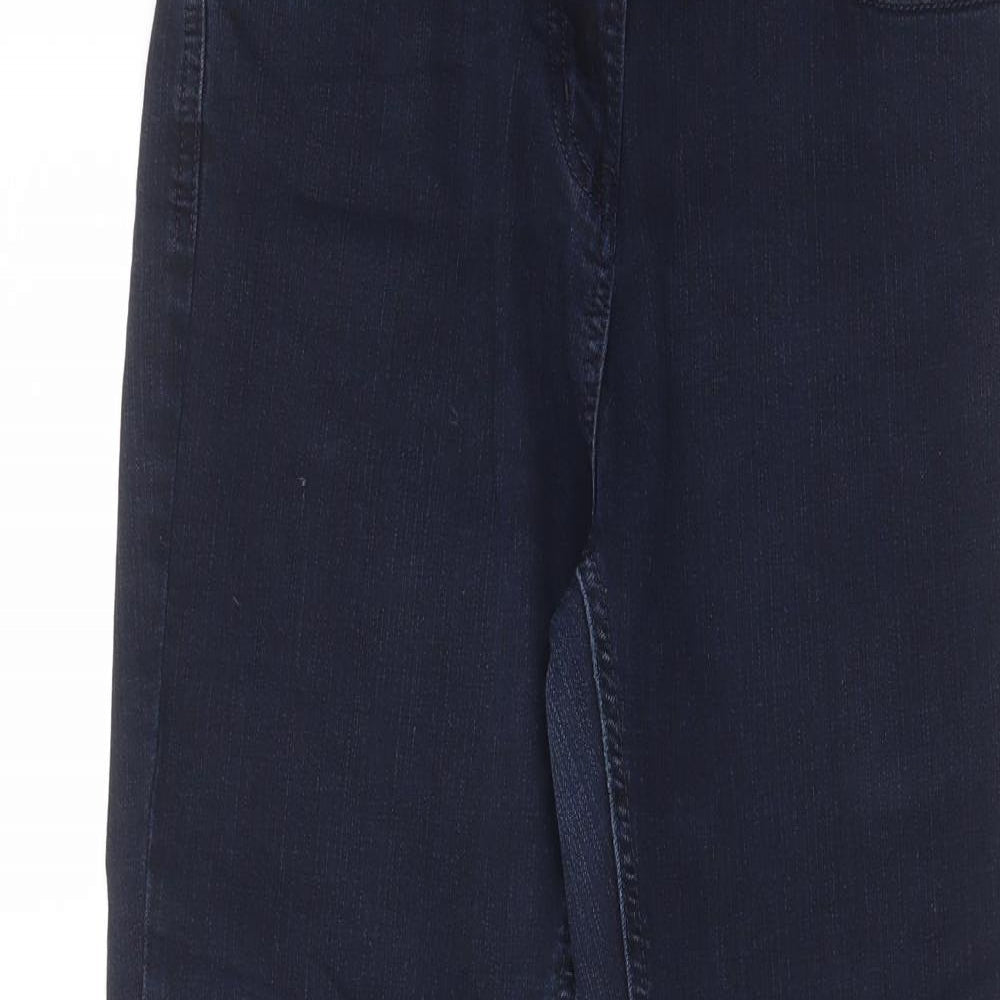 Casual Wear Womens Blue Cotton Straight Jeans Size 28 in L27 in Regular Zip - Pockets