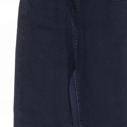 Casual Wear Womens Blue Cotton Straight Jeans Size 28 in L27 in Regular Zip - Pockets