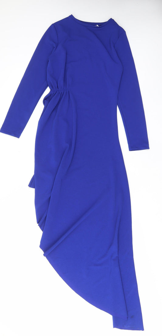 NA-KD Womens Blue Polyacrylate Fibre A-Line Size 2XS Crew Neck Pullover