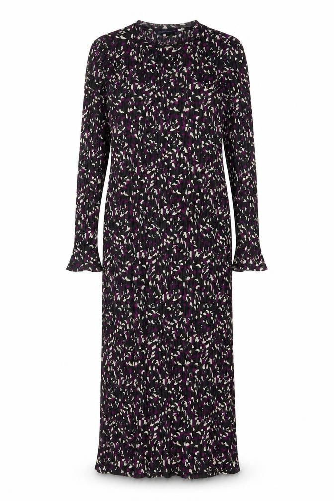 Marks and Spencer Womens Purple Geometric Polyester A-Line Size 10 Crew Neck Pullover