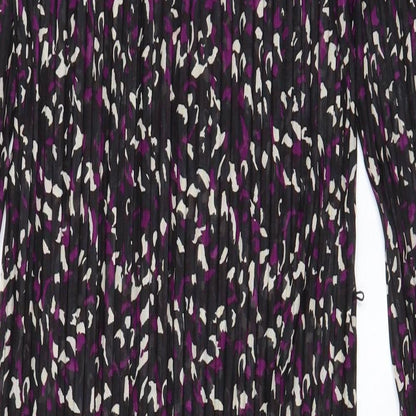Marks and Spencer Womens Purple Geometric Polyester A-Line Size 10 Crew Neck Pullover