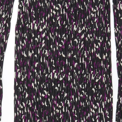 Marks and Spencer Womens Purple Geometric Polyester A-Line Size 10 Crew Neck Pullover